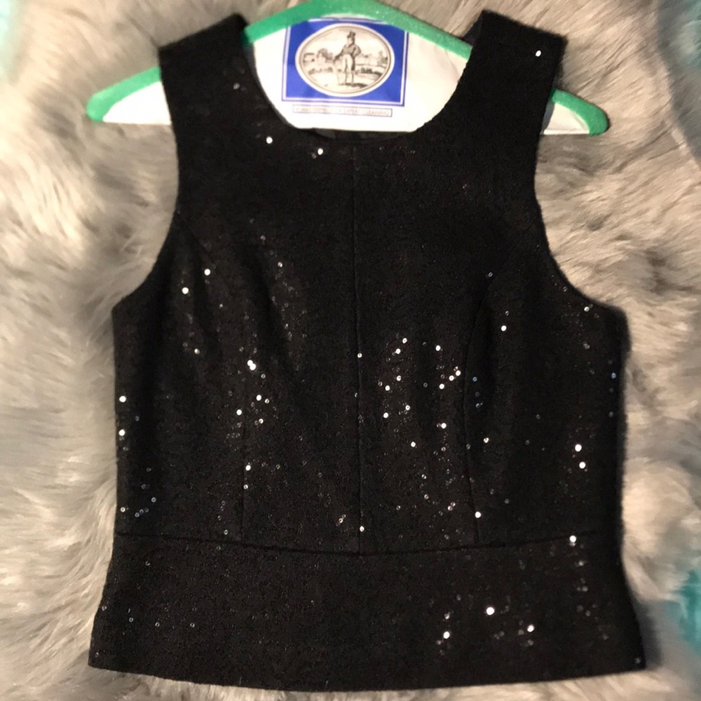 Banana Republic size 4 black sequin top